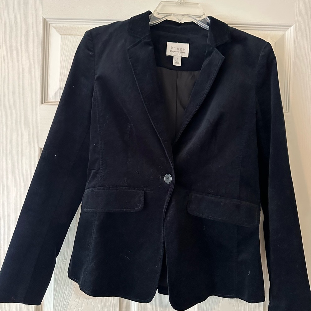 Hinge Black Velvet Blazer